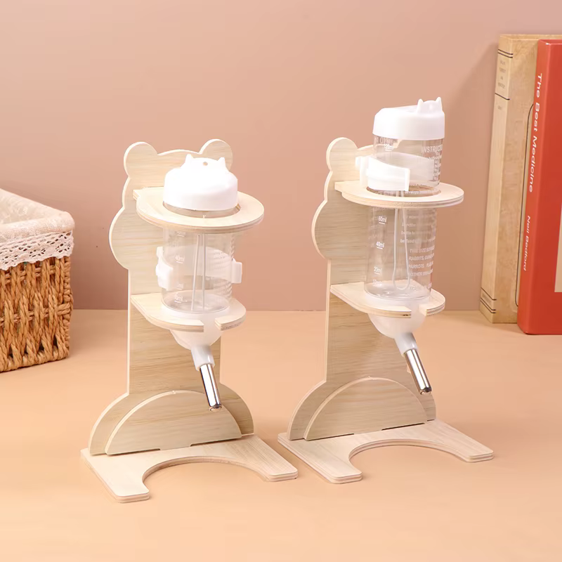 ●2 Piezas de Soporte Vertical para Botella de Agua de Bola para Hámster, Soporte de Madera Maciza en Forma de Rama, Dispensador de Agua para Ratones — imagen 4
