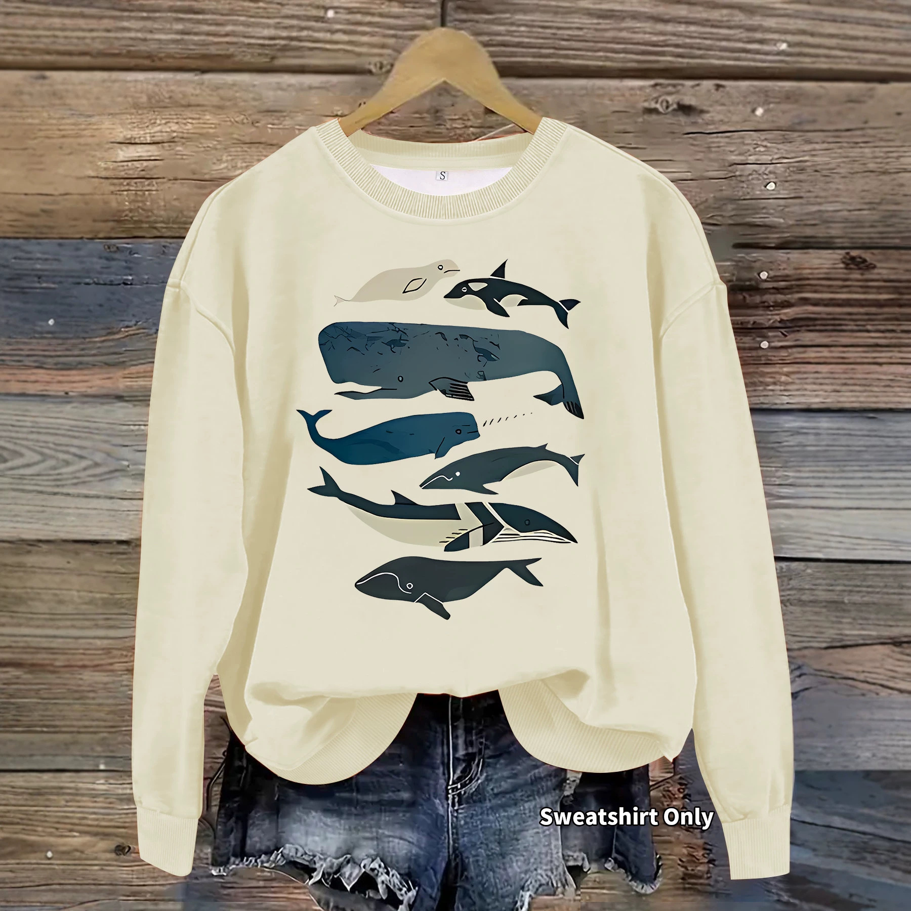 Fish print loose women's hoodie — image 3