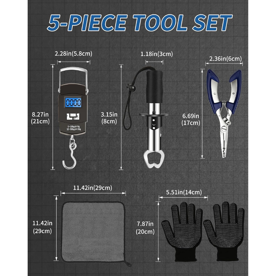 Fishing Tool Kit With Pliers, Hook Remover, Gripper & Fish Scale — image 3