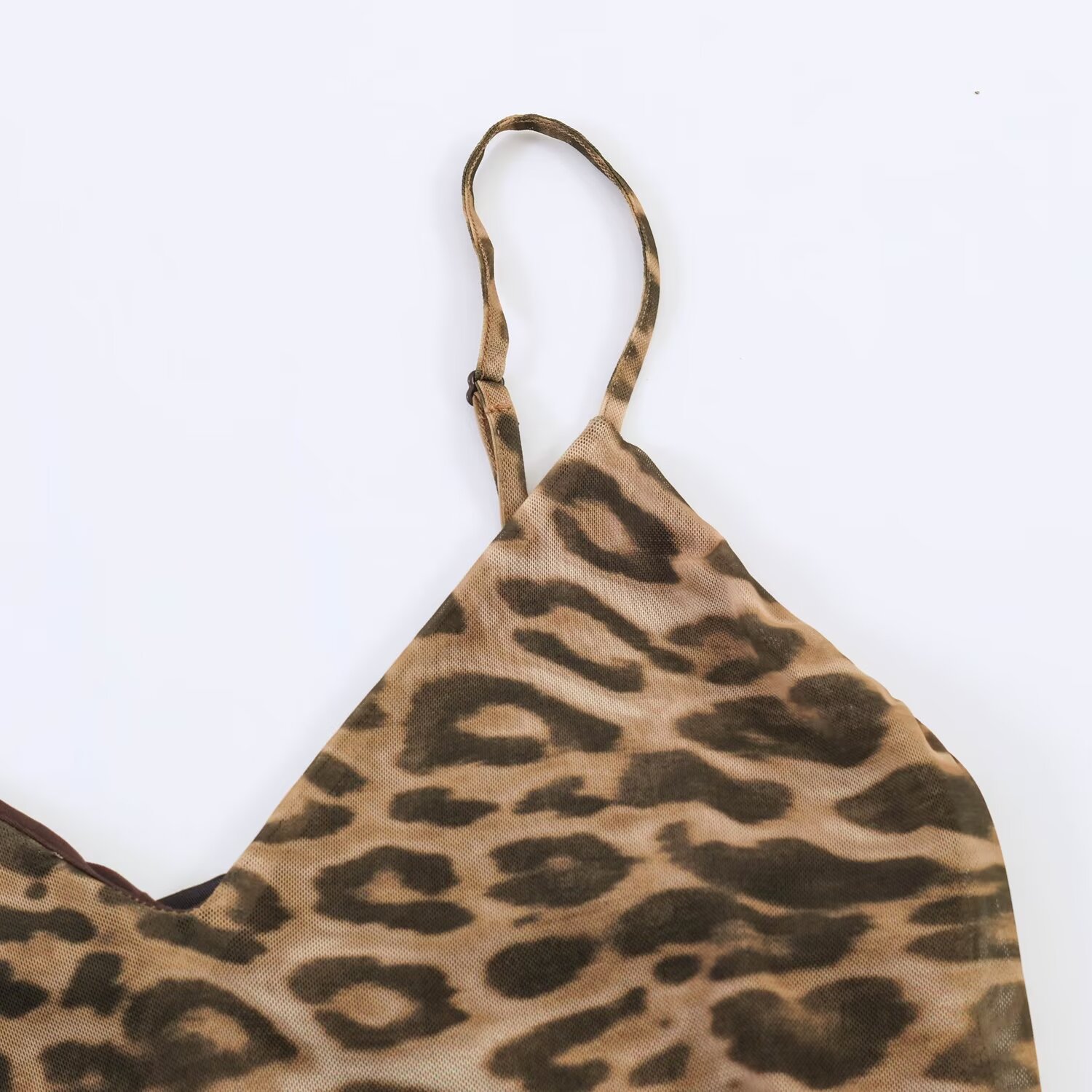 Animal print silk mesh suspender dress — image 5