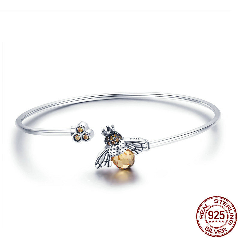Cinta de abeja en plata 925, pulsera para mujer — imagen 1