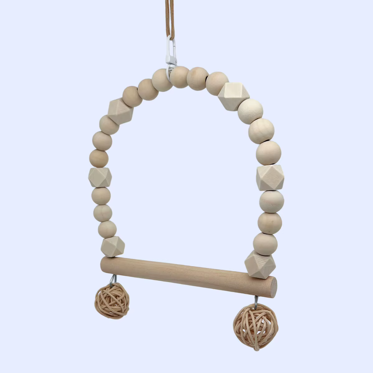 Parrot Swing Bird Cage Accessory Hanging Stand Wooden Support Pole Small Pet Toy Bird Accessory Hanging Ring Resting Pole — image 3