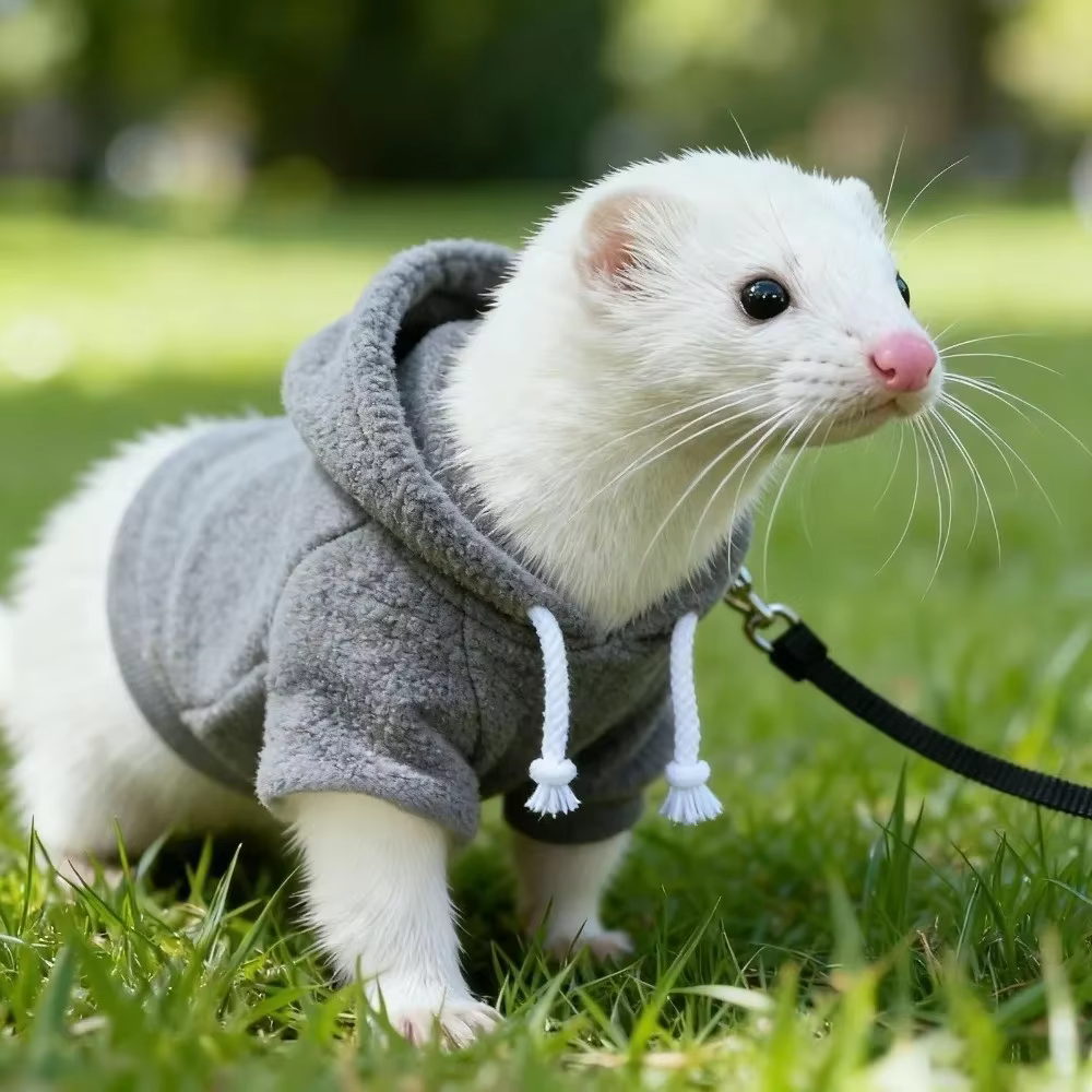 Chaquetón de Ferret Elegante con Cierre Elástico - Suave Felpa para Mascotas Calientes — imagen 3