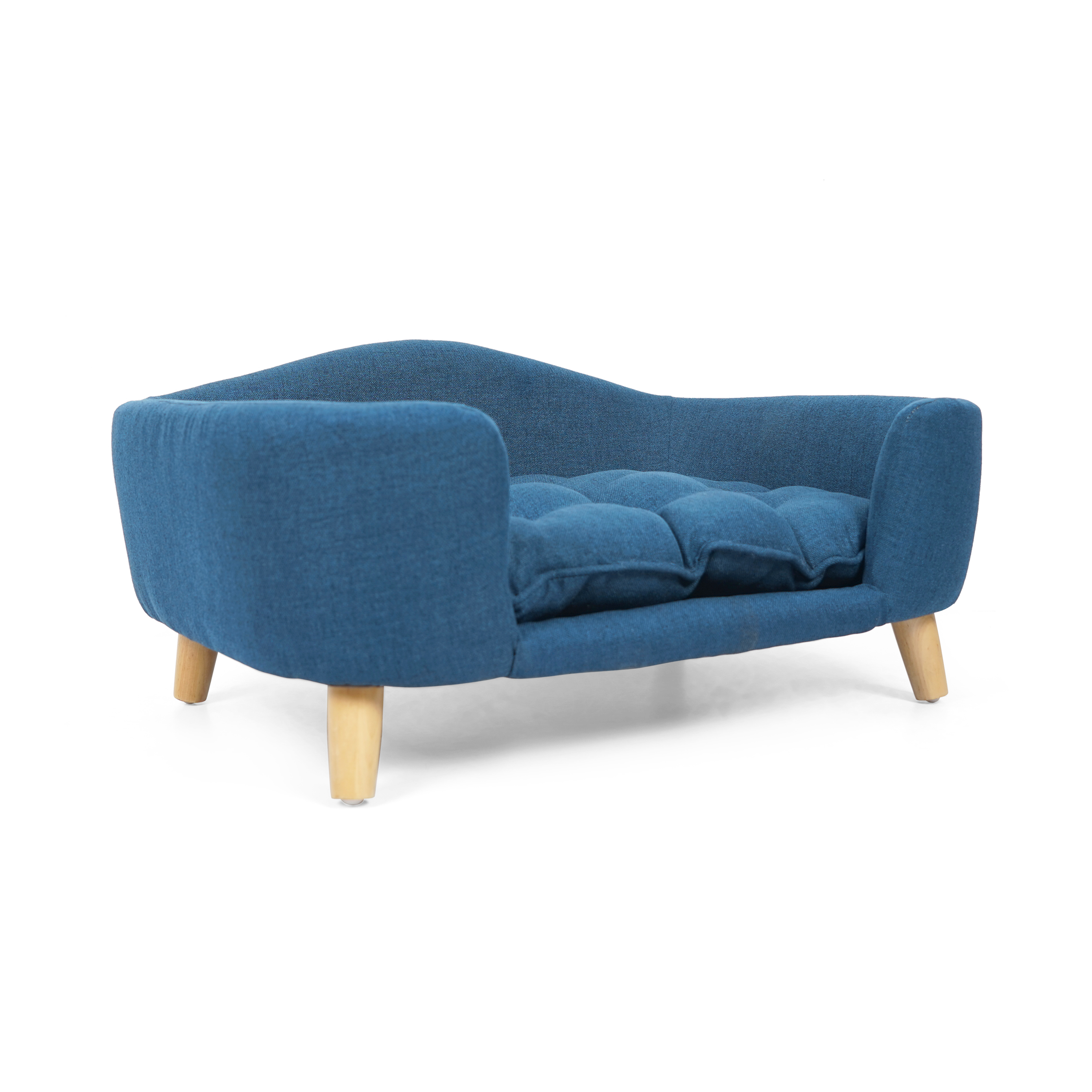 Cama para Perros Elevada con Soporte de Madera de Caucho y Espuma, Azul Marino, Fácil Montaje — imagen 10