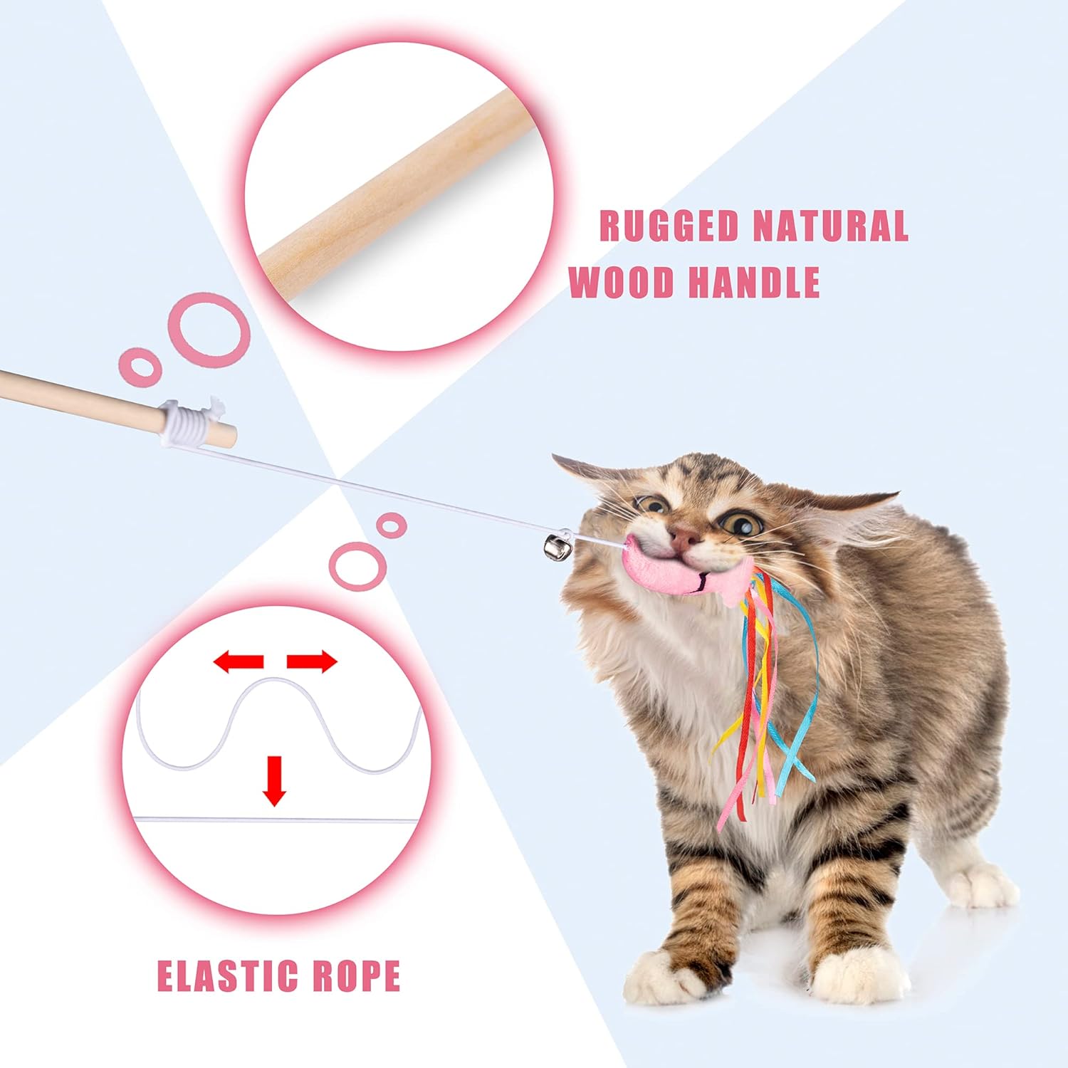 Juguetes de Varita para Gatos Interactivos con Aceite de Nepeta, Colores y Sonido: Estimulación Natural para la Instintiva Caza del Felino — imagen 8