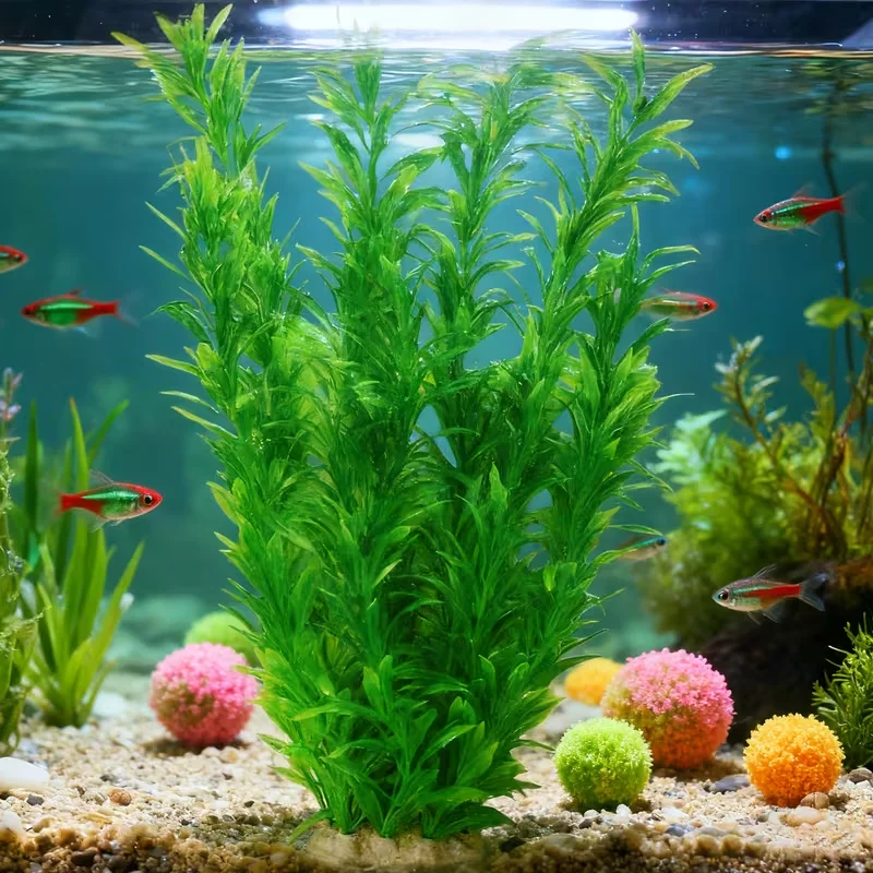 Handmade Aquatic Plant Landscape Green Artificial Aquarium Plant Fish Tank Decoration Realistic For Home Fish Tank Decor — image 1