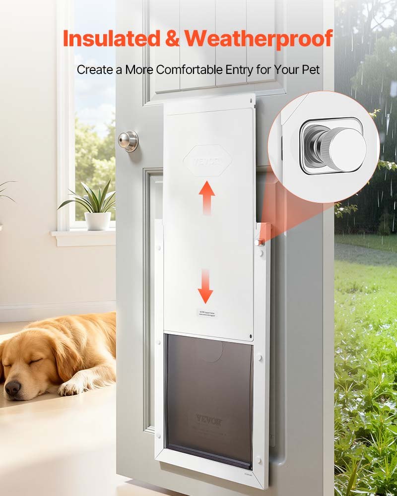 Puerta para Mascotas Grande, Con Dos Bisagras Magnéticas y Estructura Metálica, Acceso Fácil para Perros en Interiores y Exteriores, Resistentes a Clima y Fáciles de Instalar — imagen 5
