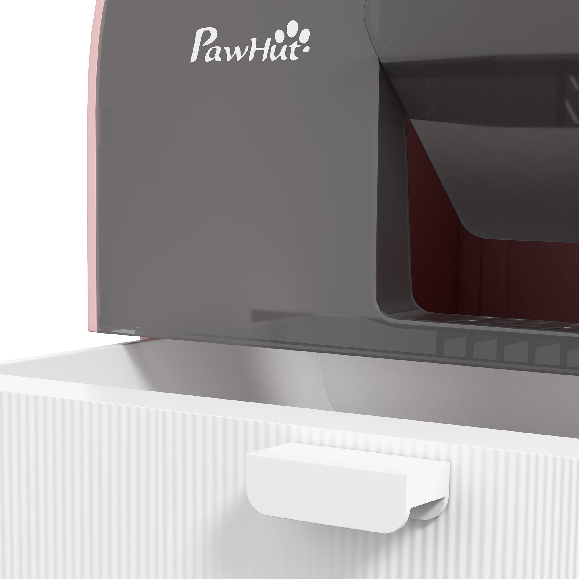 Cat Litter Box with Lid with Scoop and Filter, Pink — imagen 8