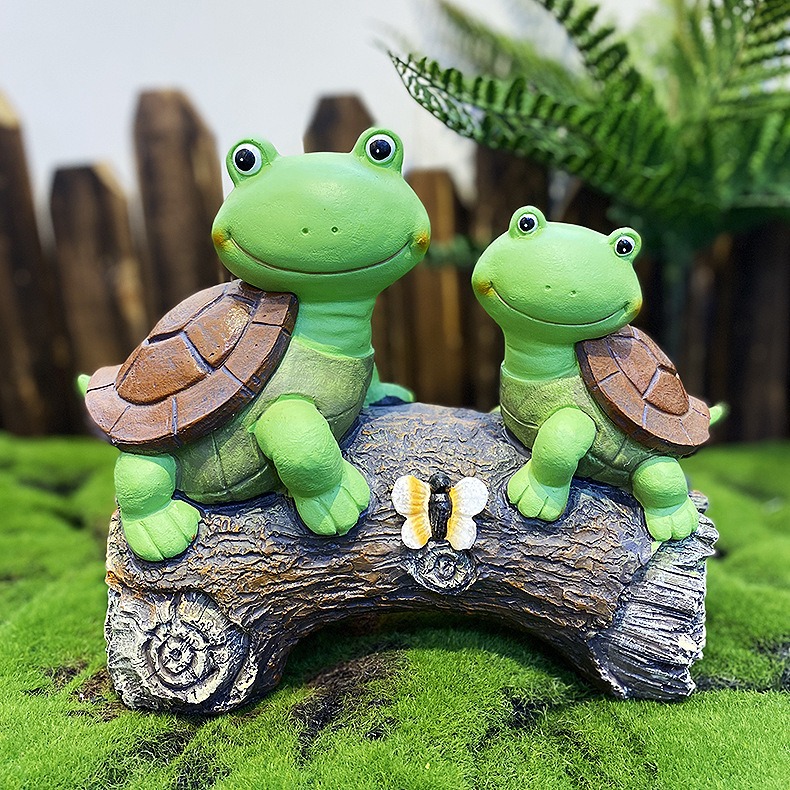 Lámpara solar para exterior de resina para tortuga — imagen 5