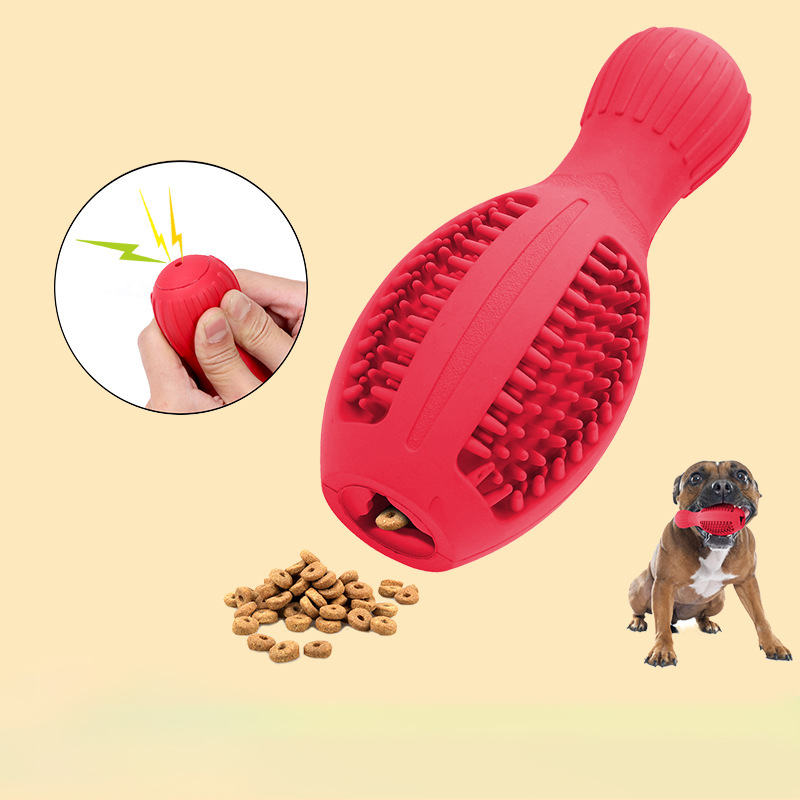 Pet Molar Toy Rubber Hollowed Out Bowling Ball Toy Vocal Gnawing Interaction — image 2