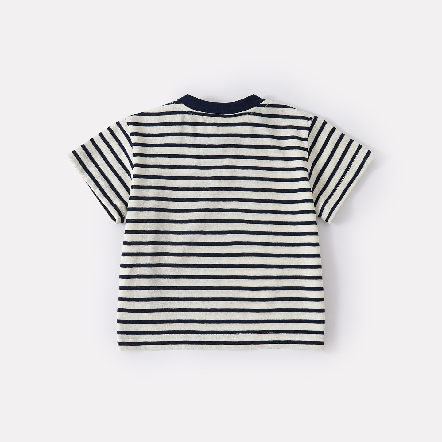 Lightweight Casual Cartoon Dog Stripe Short Sleeve T-Shirt with Stylish Versatile Denim Shorts — image 5