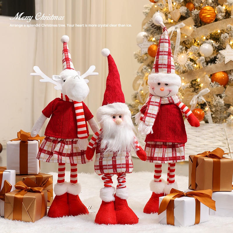 Christmas Stretchy Creative Dolls, Knit-Style Santa Claus, Snowman Reindeer Figurines Holiday Decoration — image 2