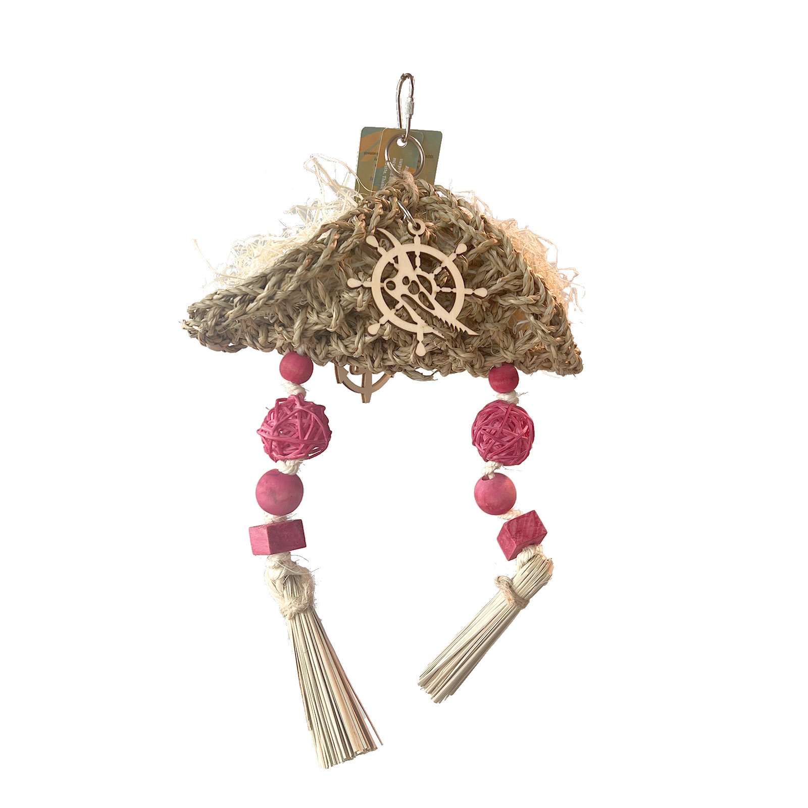 Parakeet Toys Adventure Series Pirate Hat Handmade Bird Toy Parrot Toy For Foraging — image 1