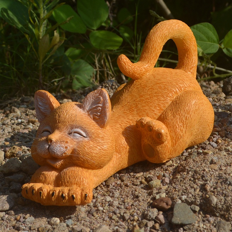 Gato Sonriente Jardín Patio de Resina — imagen 3