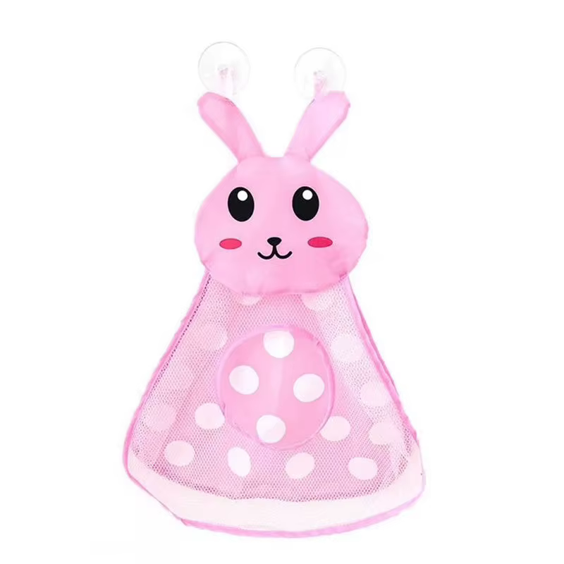 Baby Shower Bath Toys Duck Little Frog Rabbit Baby Kid Toy Storage Mesh with Strong Suction Cups Toy Bag Net Bathroom Organizer — imagen 2