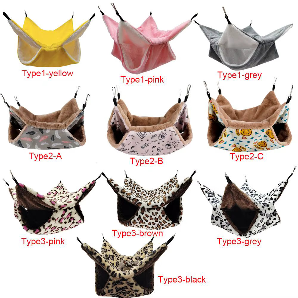 Hammaca Plush para Roedores Doble Capa Acogedora Bolsa de Sueño para Pequeños Animales — imagen 5