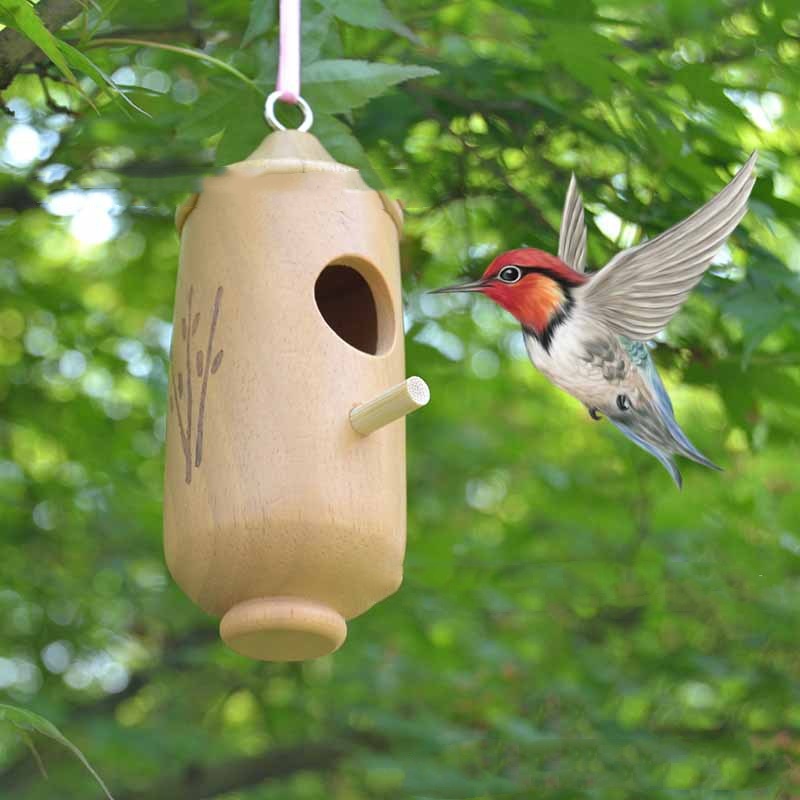 Casa de Nido Suspendida para Colibris Obra de Madera Artesanal — imagen 1