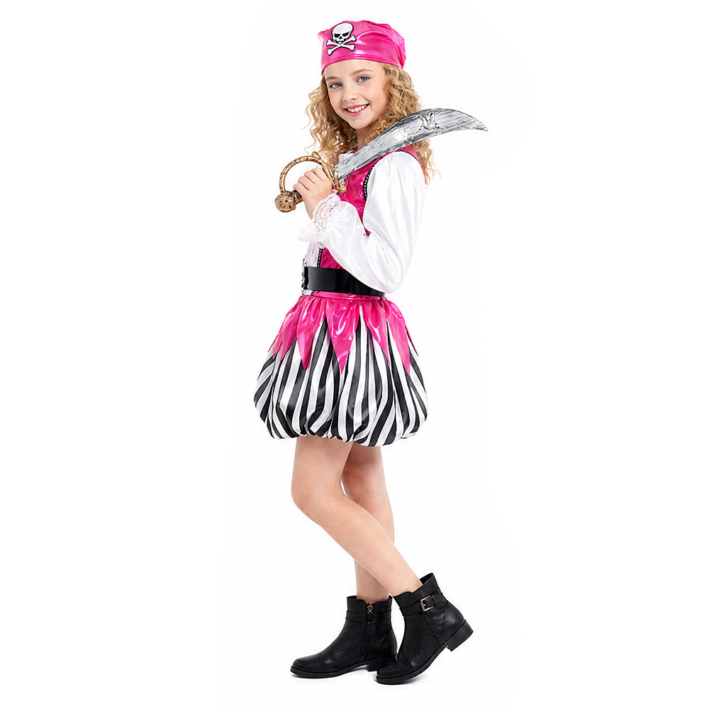 Halloween Kids Cosplay Costume Girl Party Pirate Outfit Caribbean Jack Sparrow Costume — imagen 2