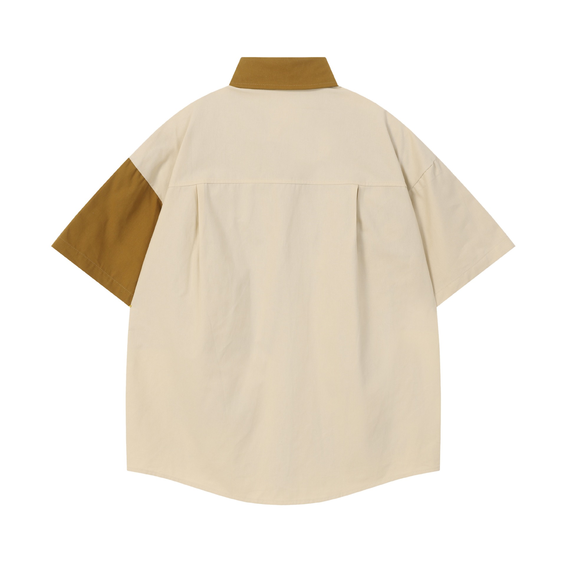Cat embroidery contrasting color block short sleeved shirt — image 3