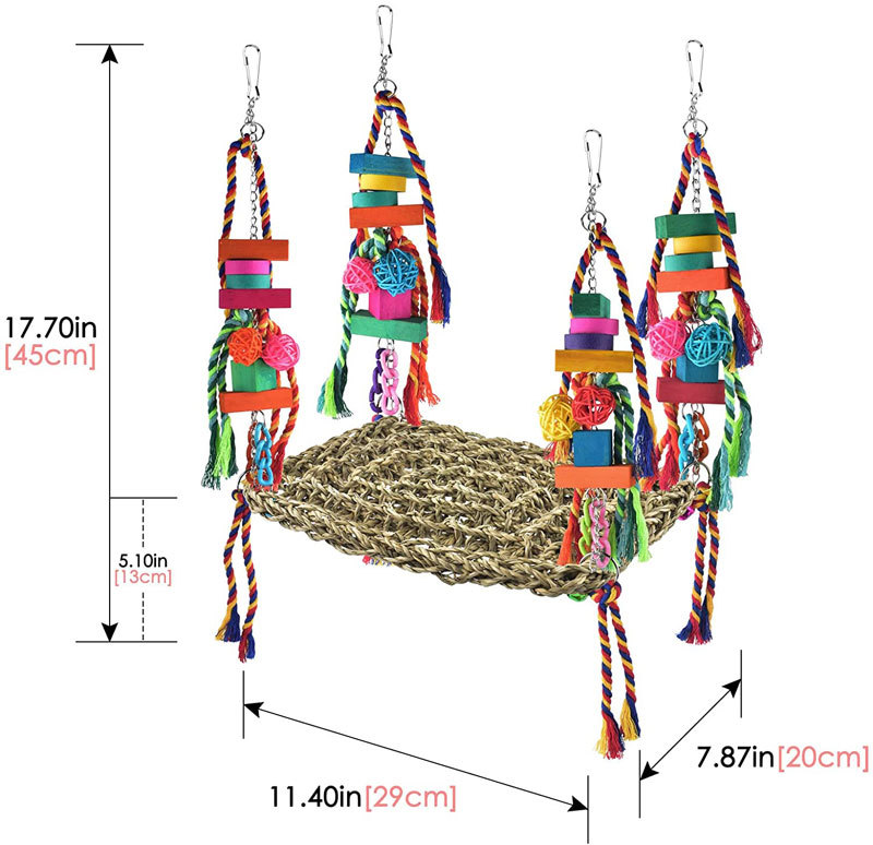 Juguetes para Loros Redil de Escalada y Hammock Medio y Grande Juguete para Caja de Aves — imagen 6