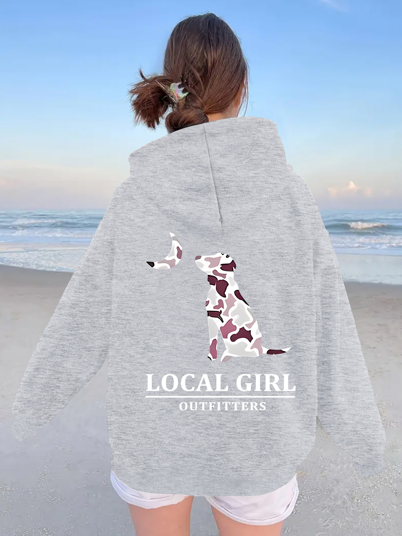 Camouflage puppy moon print hoodie — image 10