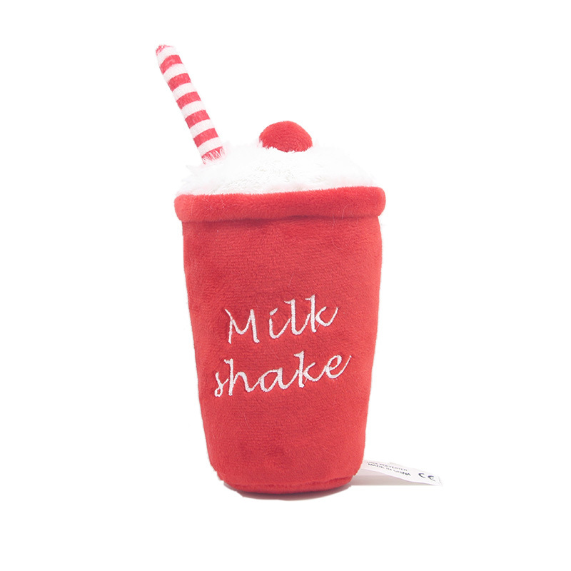 New Hamburger Pet Plush Toy Sounding Toy French Fries Burger Milkshake Cup With Bb Call — image 6
