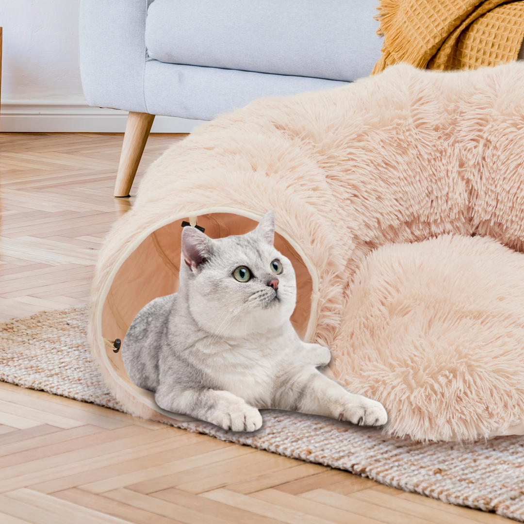 Túnel para Gatos con Caja de Descanso, Túnel en forma de Donut con Escondite Plush para Gatos y Kitten — imagen 12