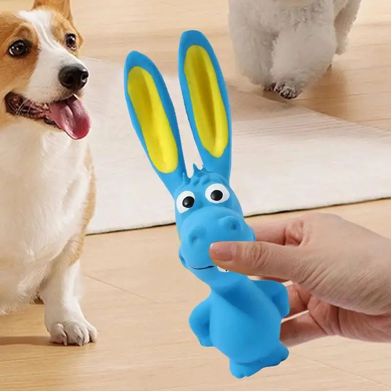 Pet Latex Toys Hippo Squeaky Toys Animal Latex Chew Toys Soft Interactive Dog Toys Crinkle Pet Supplies For Inside Dog And Pet — image 5