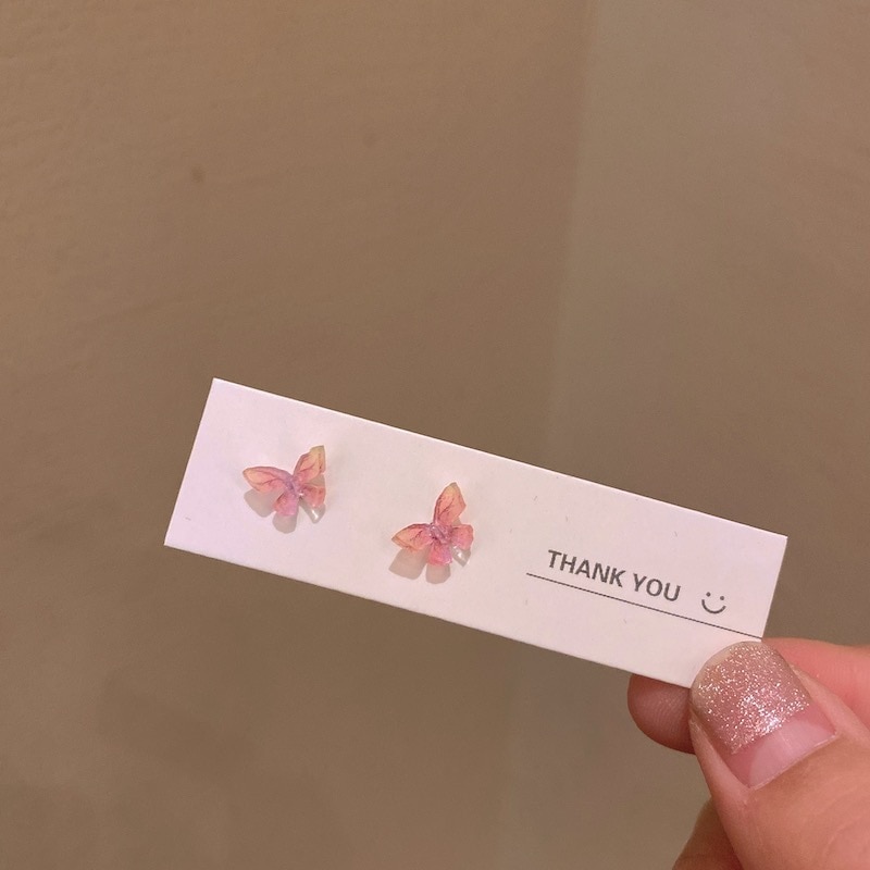 Juego de Pendientes de Mariposa Stereo Fashion Fairy: Pequeños, Simples, de Diseño Niche, Hipoalergénicos, de Celebridad Online — imagen 10