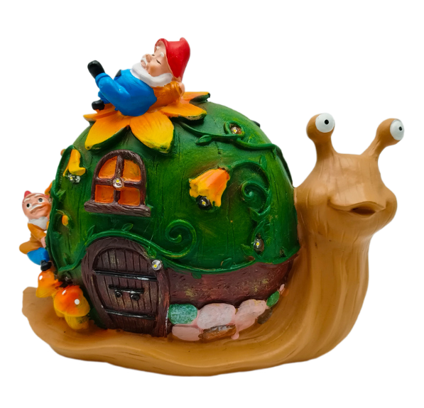 Solar powered outdoor animal snail elf ornament — image 1