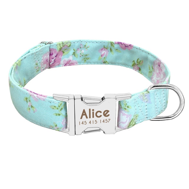 Dog Collar Personalized Nylon Pet Dog Tag Collar Custom Puppy Cat Nameplate ID Collars Adjustable For Medium Large Dogs Engraved — image 7
