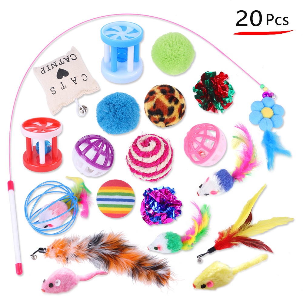 New Pet Toy Set Cat Toys Teaser Wand Mouse Supplies Multi-Style Combination — image 4