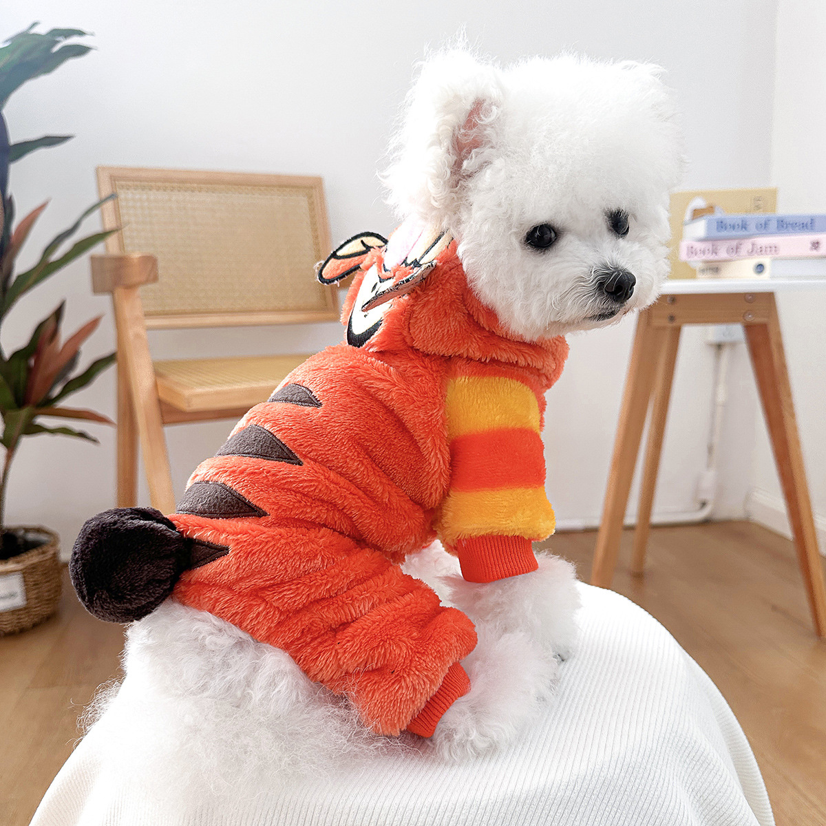 Cute Thick Fleece Four-Legged Clothing for Teddy Dogs, Autumn/Winter Small Tiger Costume Pet Clothes — image 3
