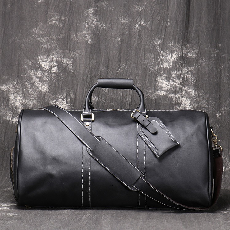 Mochila de cuero auténtico retro europeo y americano para hombre y mujer, bolso de viaje grande con hebilla cruzada, cuero de toro resistente a desgastes — imagen 6
