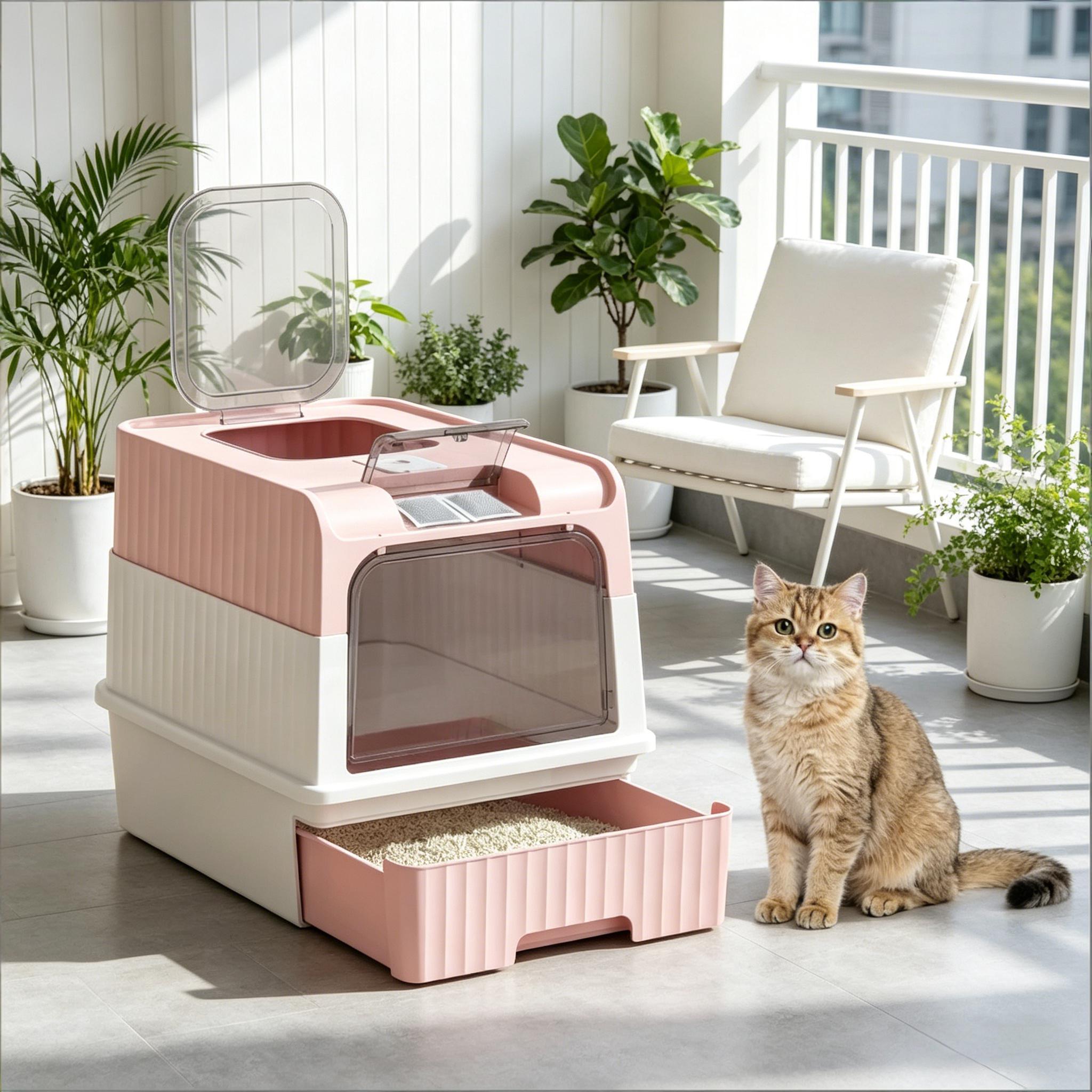 Pet Litter Box, Fully Enclosed Litter Box, Compact Cat Litter Box — image 7
