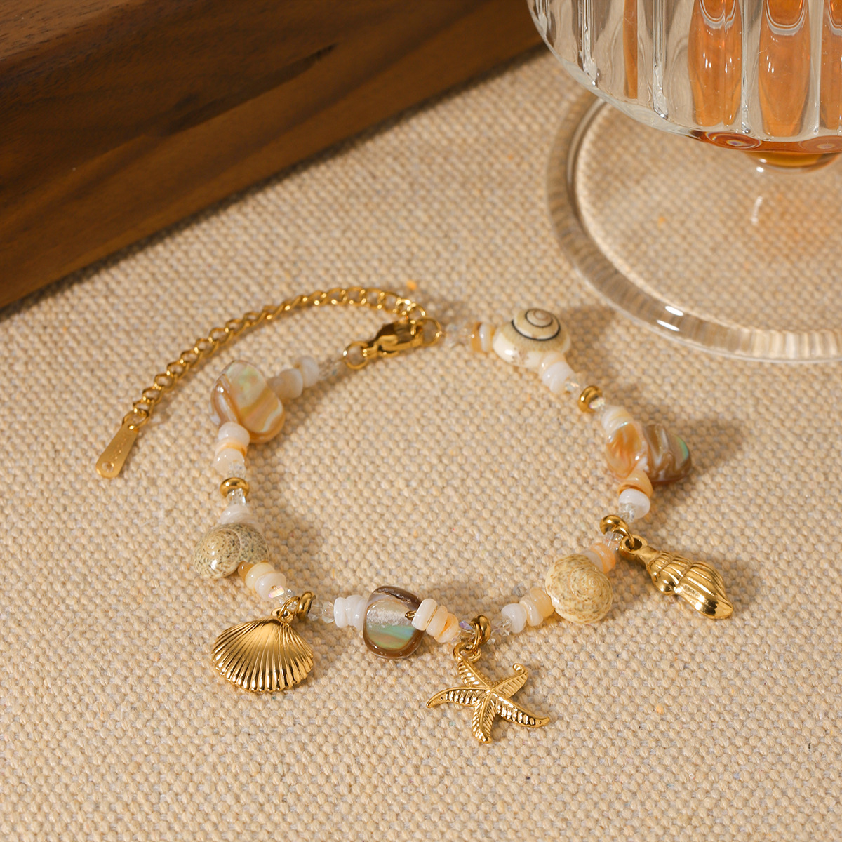 Cinturón de Brazalete en Concha de Estrella de Caracol para Mujer de Acero Inoxidable — imagen 1