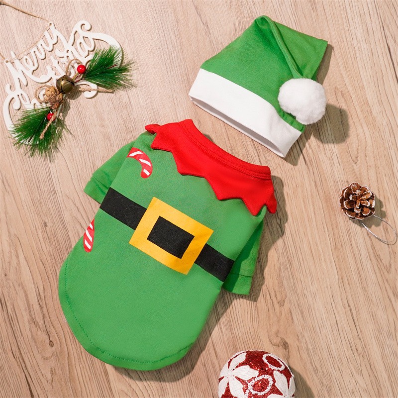 Small medium and large dogs Christmas pet supplies clothes teddy bears cotton coats — image 17