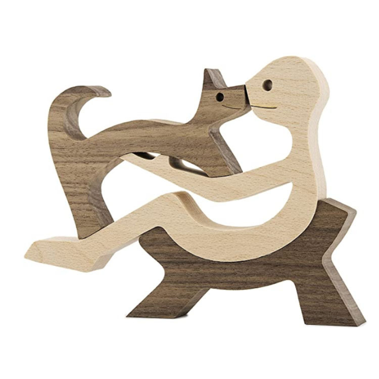 Escultura de Madera para Decoración de Hogar con Perro y Dueño - Regalo de Navidad para Amantes de los Animales — imagen 51