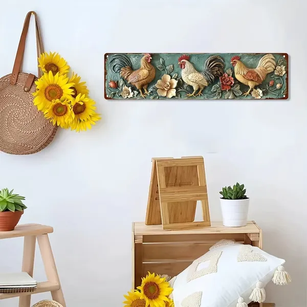 Escultura de Metal de Gallo Viejo Vintage para Pared Perfecto para Decoración de Bar en Casa y Cafetería Regalo Ideal para Halloween y Navidad 4x16 Pulgadas (TikTok, Servicio de Recogida en Temu) — imagen 5