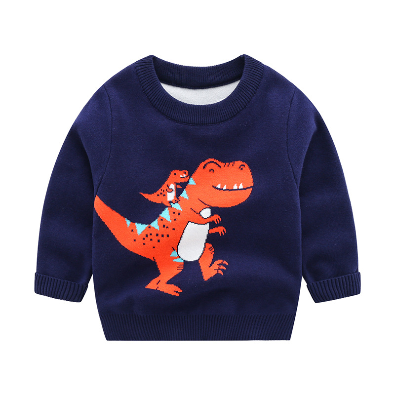 Casual Cartoon Dinosaur Crewneck Sweater for Boys — image 2