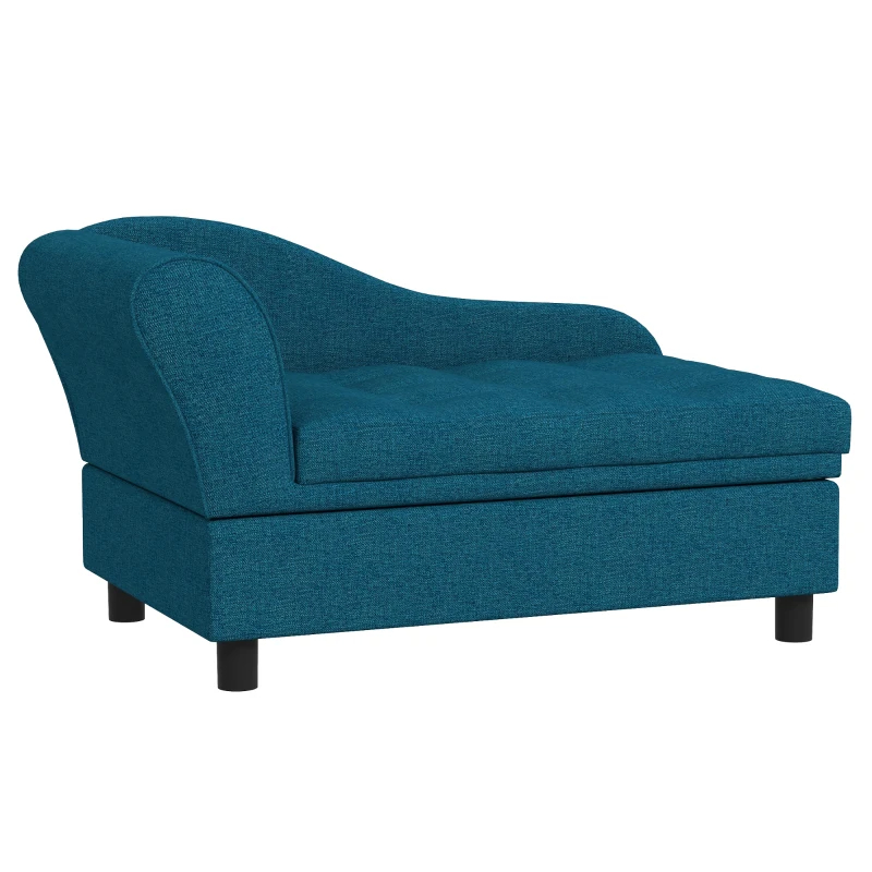 PawHut Pet Sofa Dog Sofa For Small Dogs With Storage, Dark Blue — imagen 5