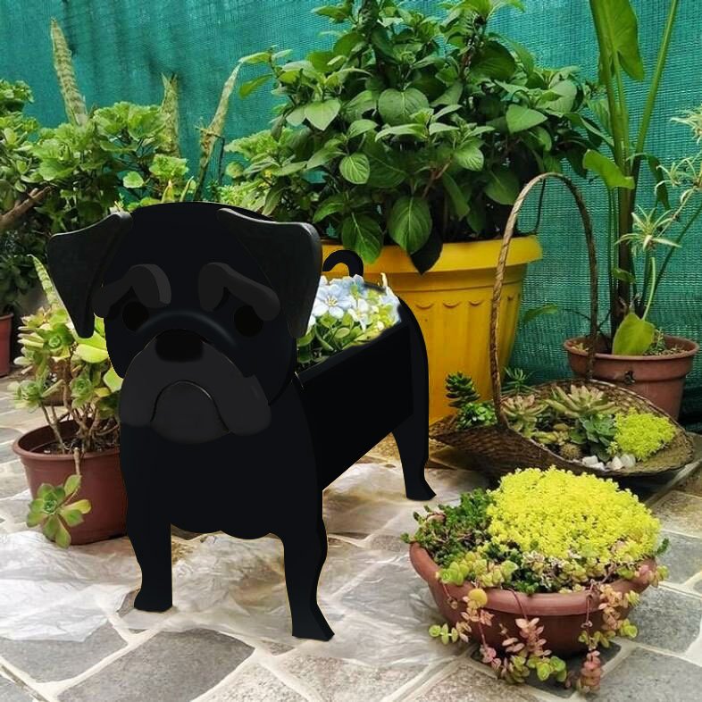 New Supply Garden Art Decoration Dog Flower Pot Planter Cat Stand Flower Pot — image 6