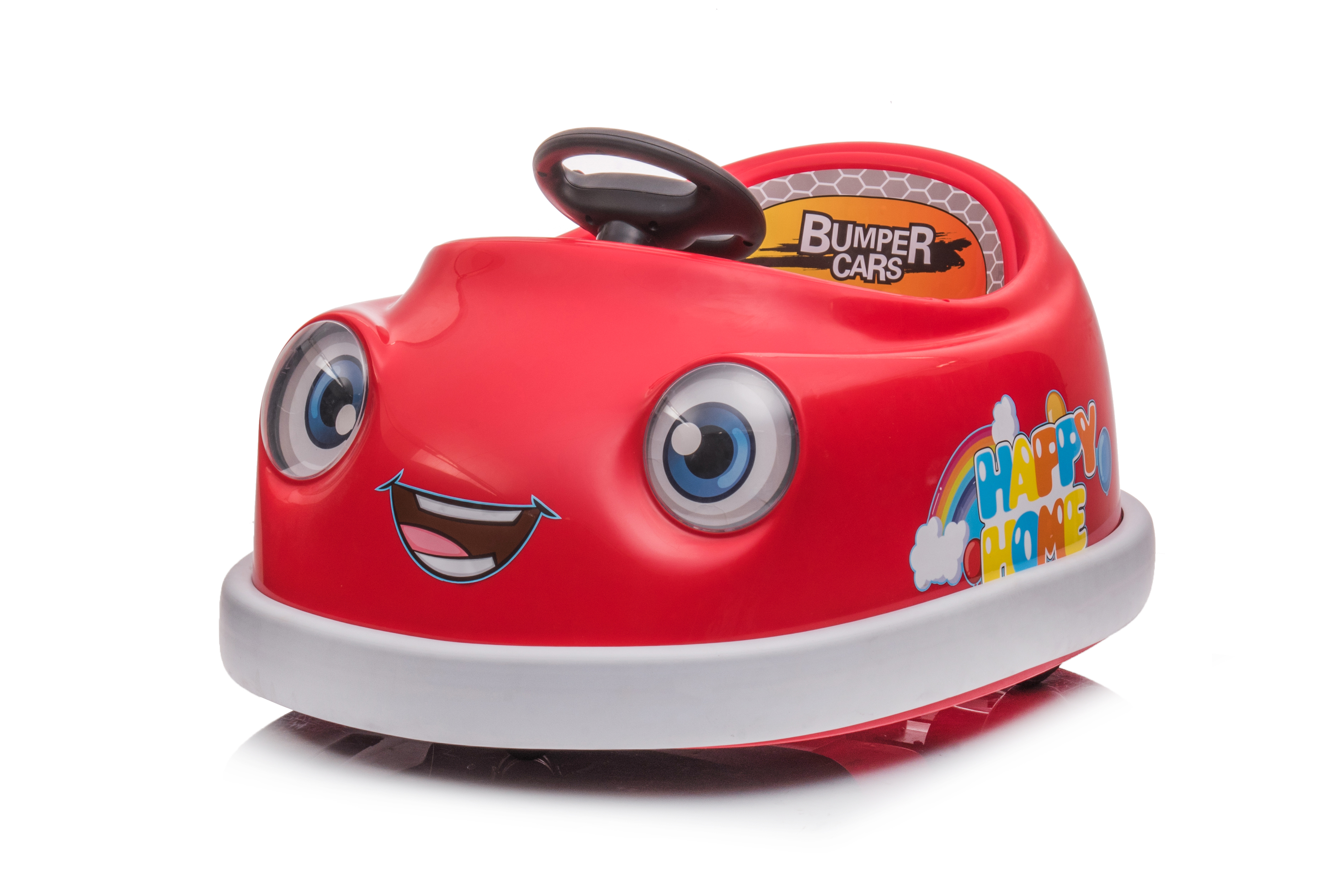 Coche de Choque para Niños, 12V Acción Doble Edad 1-6 Años Carrito Eléctrico con Palanca Comida Placa USB BT Música Modo Caballo de Roca Protección contra Colisiones Coche de Carrera para Pequeños — imagen 3