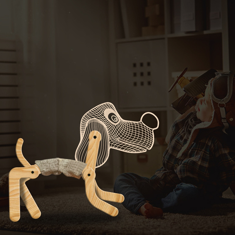 Puppy Folding Table Lamp Led Creative Product New 3D Night Light — image 3