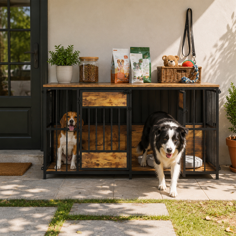 Caja de Perro en Madera con Estilo de Decoración, Reostador Grande para Mascotas — imagen 3