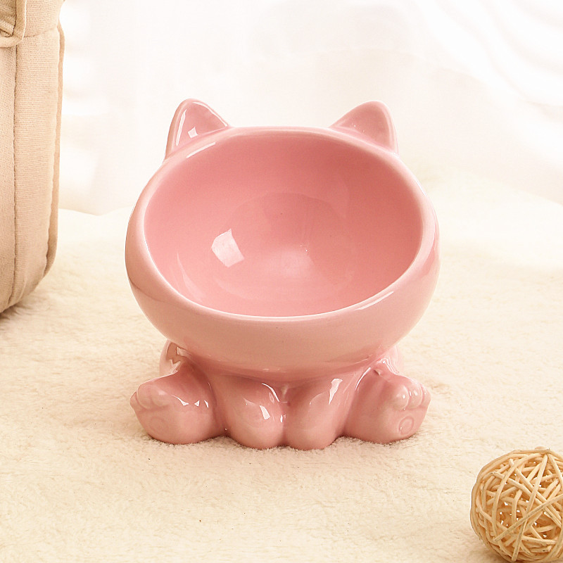 Plato Cerámico para Gatos Plato de Alimento para Mascotas Protección Cuello y Boca para Perros Plato de Comida Animal — imagen 6
