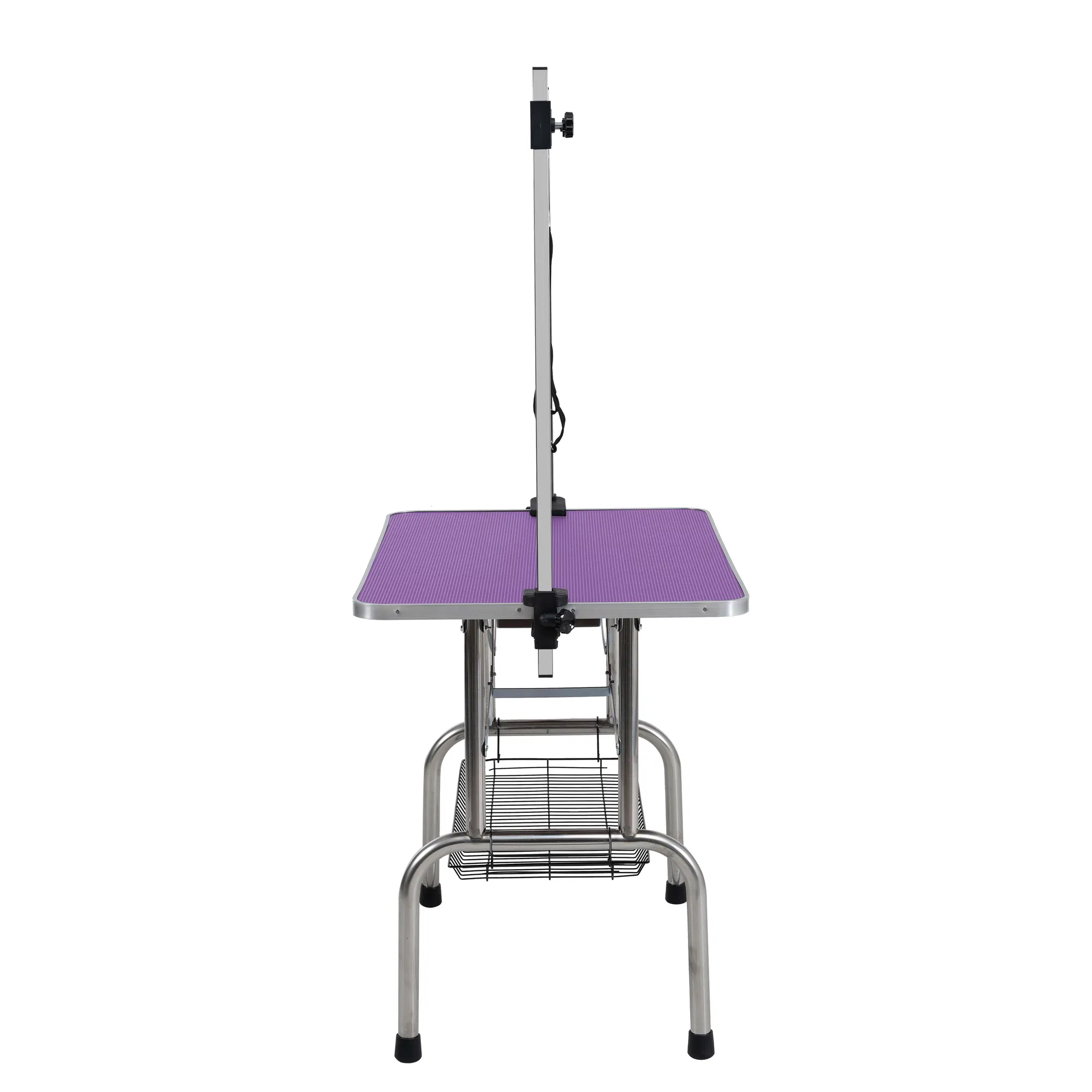 36" Folding Dog Pet Grooming Table Stainless Steel Frame Rubber Mat on Board with Adjustable Arm and Clamps pet dog Cat Grooming Table (PURPLE COLOR) — image 6