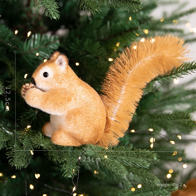 Christmas Decorative Artificial Squirrel Creative Plush Toy Figurine Decoration — image 6