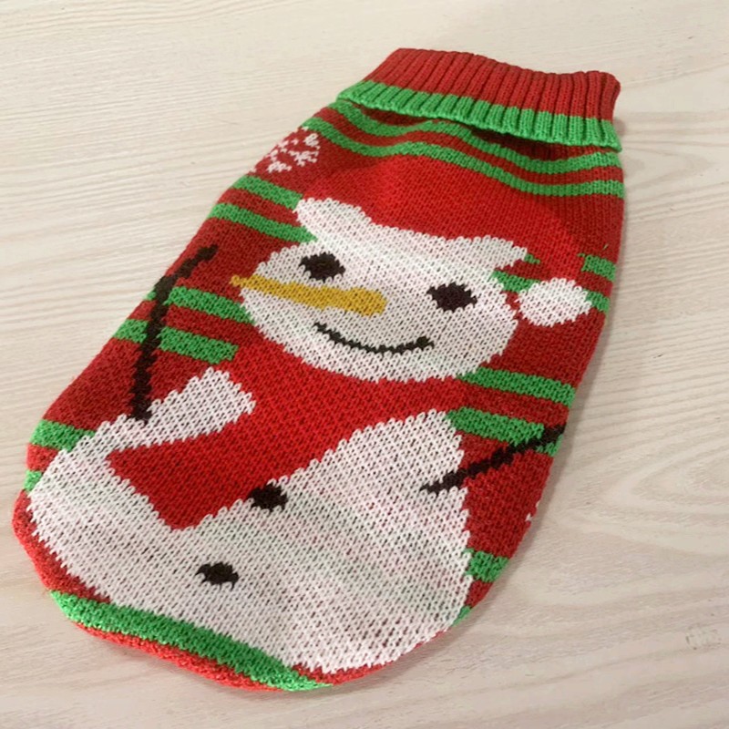 Pet clothes for autumn and winter warm knit Christmas teddy cat sweaters cat and dog clothing — image 12