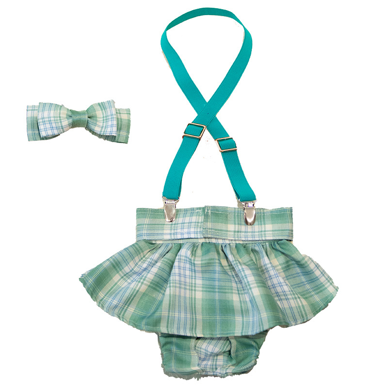 Short-Legged Captain Dog JK Campus Style Striped Skirt Bitch Aunt Pants Physiological Pants Pet Anti-Harassment Strap Corgi — image 5